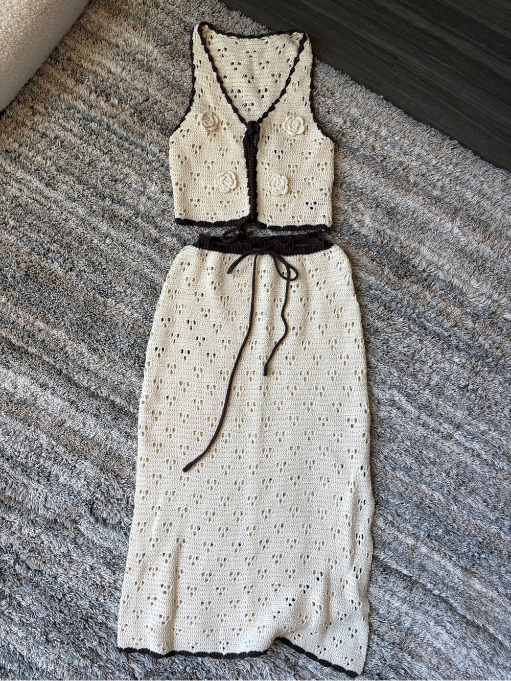 Crochet Top and Skirt Set